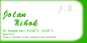 jolan mihok business card